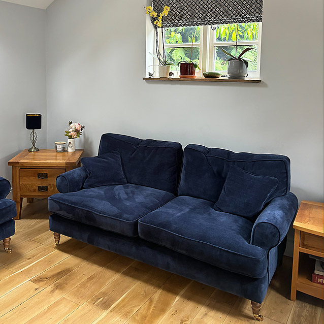 Cooksbridge 3 Seater Sofa in Warwick Manolo Velvet Denim